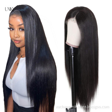 Uniky Remy hair Wholesale 4x4 Lace Closure Wig Vendors 100%Aligned Cuticle Wig 4x4 Closure Natural Straight Human Hair Wigs